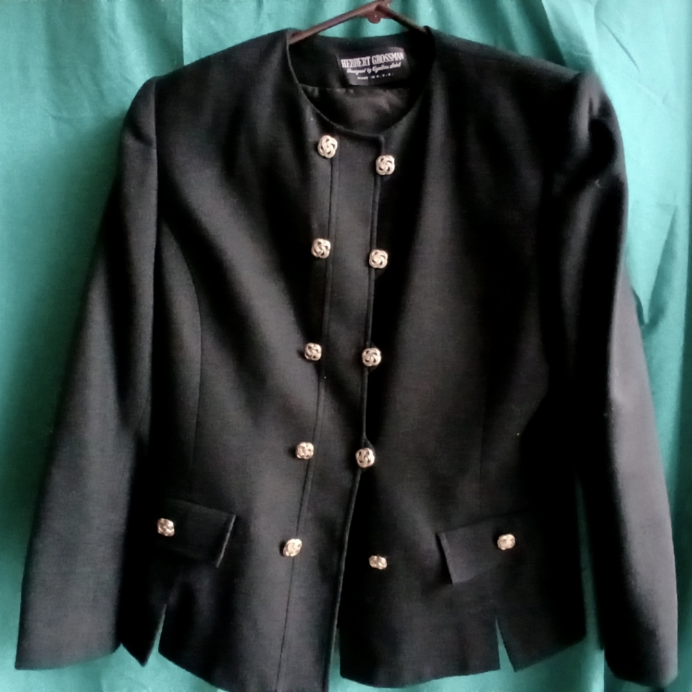 Herbert Grossman Vintage Blazer, Black, Size 14